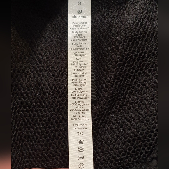 NWT Lululemon Winter Chill Wool jacket, black, size 8 - Picture 4 of 10